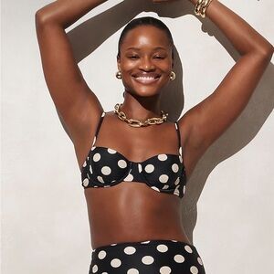 Jcrew polka dot bikini top